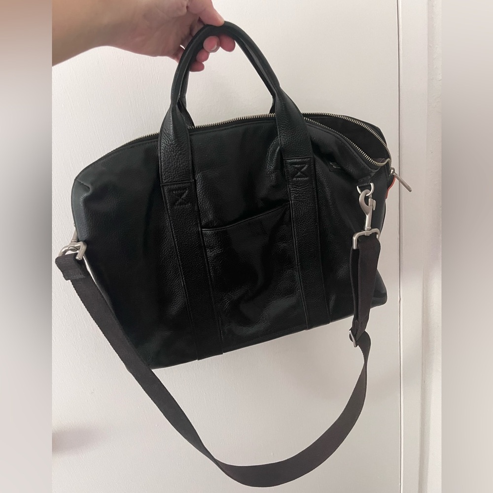 Jack Spade Black Leather Messenger Bag